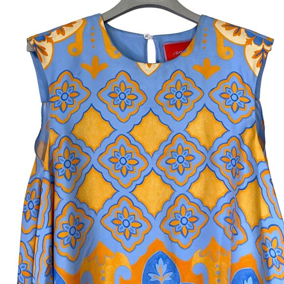 LA DOUBLEJ San Carlo Printed 100% Silk Twill Satin Scarf Top in Multi Size S - Picture 7 of 15